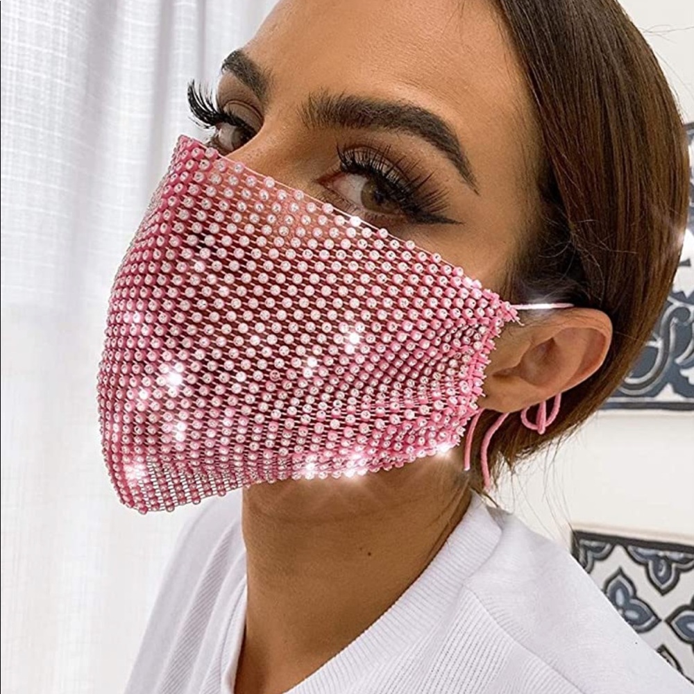 Light Pink Bling Mask - Picture 6 of 9